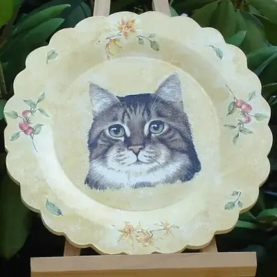 Petit plat decoratif chat